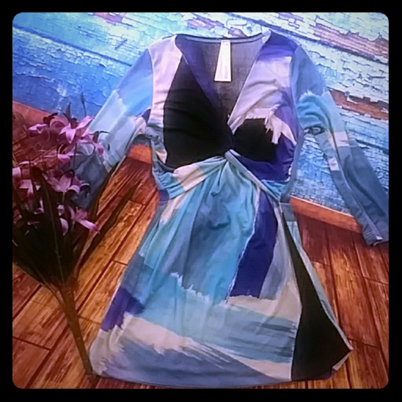 Up Style 3/4 sleeve multi color blouse small - Picture 1 of 4